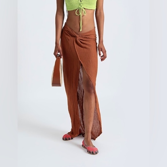 Faithfull the Brand Brown Wrap Maxi Skirt - Picture 1 of 8